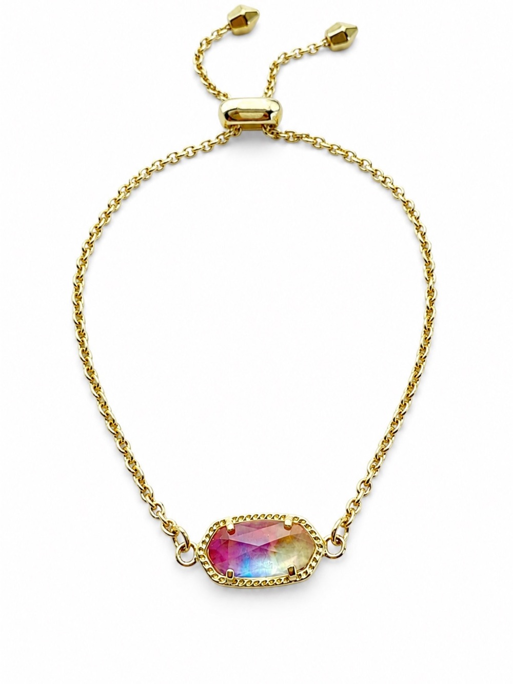 Kendra Scott Elaina Adjustable Bracelet in Watercolor, Gold-Plated.